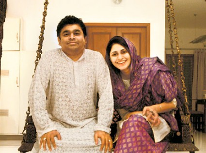 ar-rahman with his wife -saira-banu